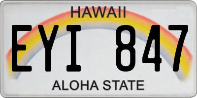 HI license plate EYI847