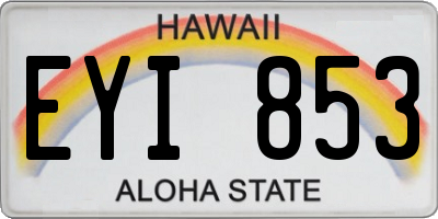 HI license plate EYI853