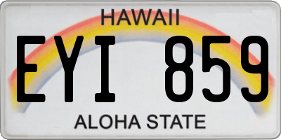HI license plate EYI859