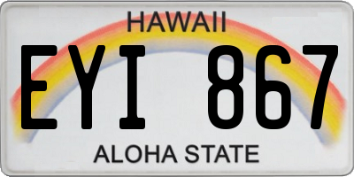 HI license plate EYI867