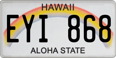 HI license plate EYI868