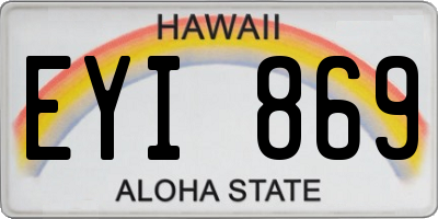 HI license plate EYI869