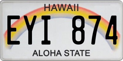 HI license plate EYI874