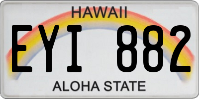HI license plate EYI882