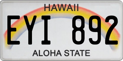 HI license plate EYI892