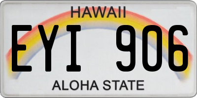 HI license plate EYI906
