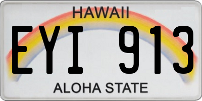 HI license plate EYI913