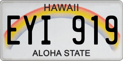 HI license plate EYI919