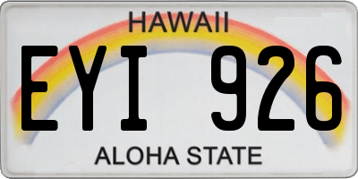 HI license plate EYI926