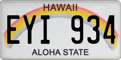 HI license plate EYI934