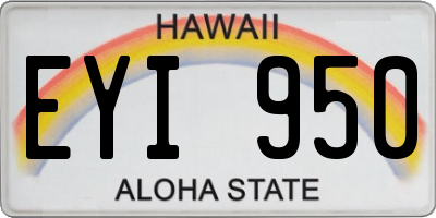 HI license plate EYI950