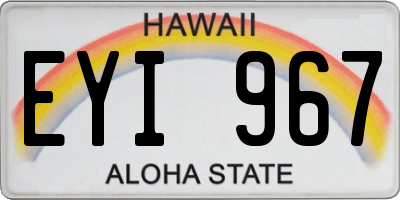 HI license plate EYI967