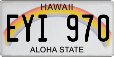 HI license plate EYI970