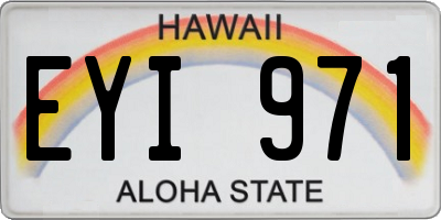 HI license plate EYI971