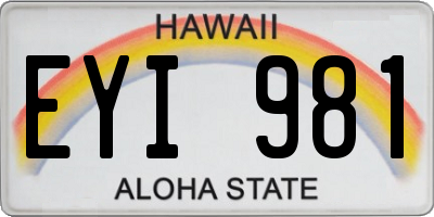HI license plate EYI981