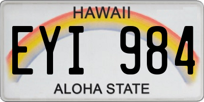 HI license plate EYI984
