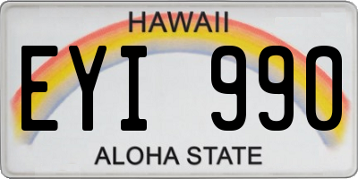 HI license plate EYI990