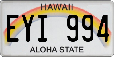 HI license plate EYI994