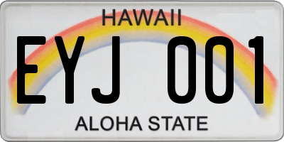 HI license plate EYJ001