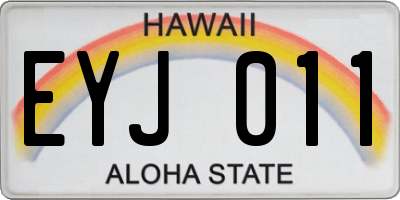 HI license plate EYJ011
