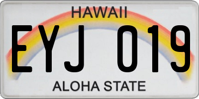 HI license plate EYJ019
