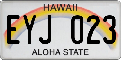 HI license plate EYJ023