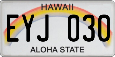 HI license plate EYJ030