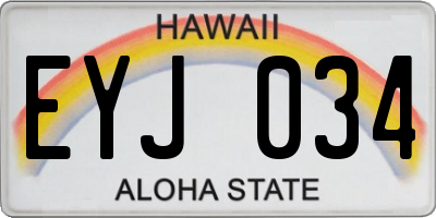 HI license plate EYJ034