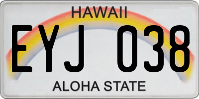 HI license plate EYJ038