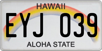 HI license plate EYJ039