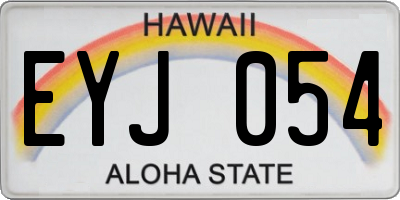 HI license plate EYJ054