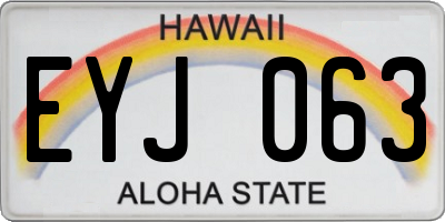 HI license plate EYJ063