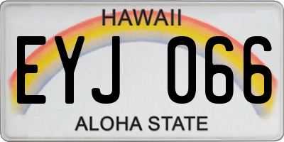 HI license plate EYJ066