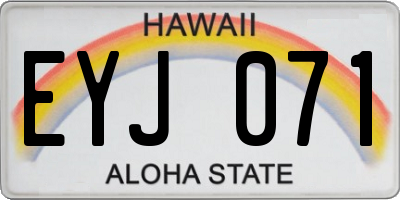 HI license plate EYJ071