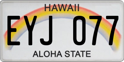HI license plate EYJ077