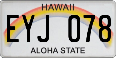 HI license plate EYJ078