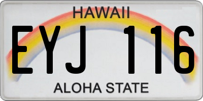 HI license plate EYJ116