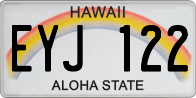 HI license plate EYJ122