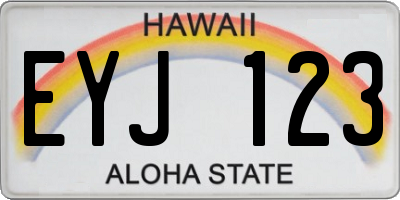HI license plate EYJ123