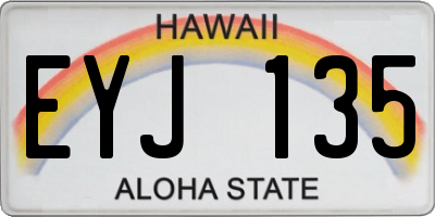 HI license plate EYJ135