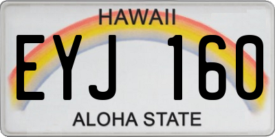 HI license plate EYJ160