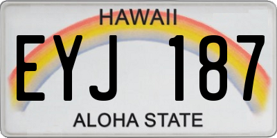 HI license plate EYJ187