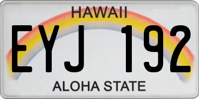 HI license plate EYJ192