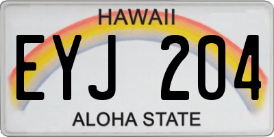 HI license plate EYJ204