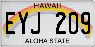 HI license plate EYJ209