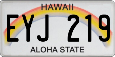 HI license plate EYJ219