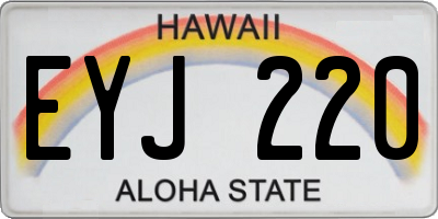 HI license plate EYJ220