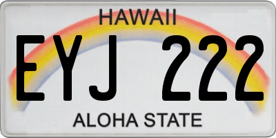 HI license plate EYJ222