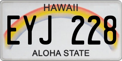 HI license plate EYJ228