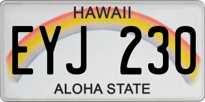 HI license plate EYJ230